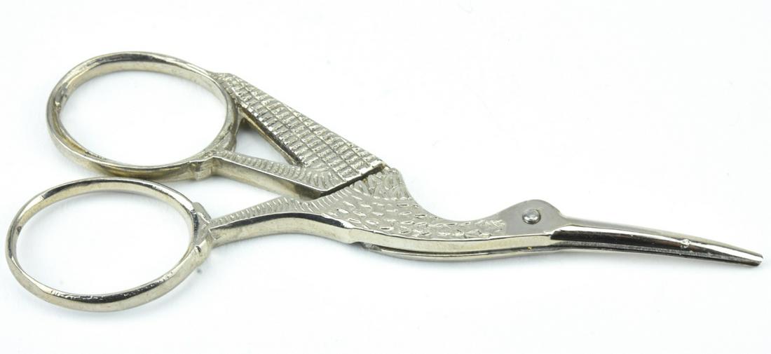 Antique Silver Plate Figural Stork Midwife Scissor (1 of 7)