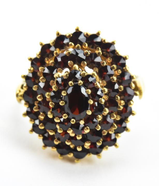 Estate Gold Over 800 Silver Garnet Ring (1 of 6)