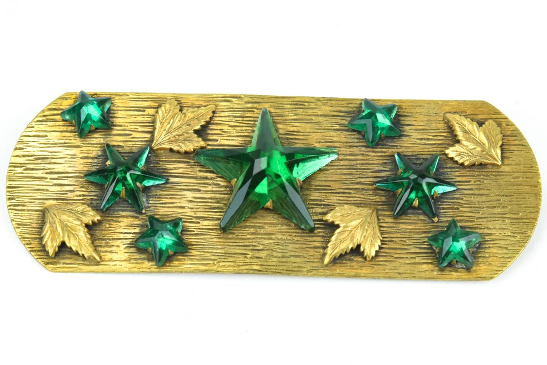 Antique Emerald Paste Star Brooch (1 of 7)
