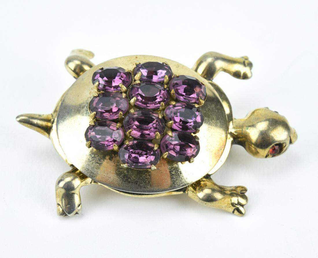Vintage Lucerna Sterling Turtle Watch Brooch (1 of 6)