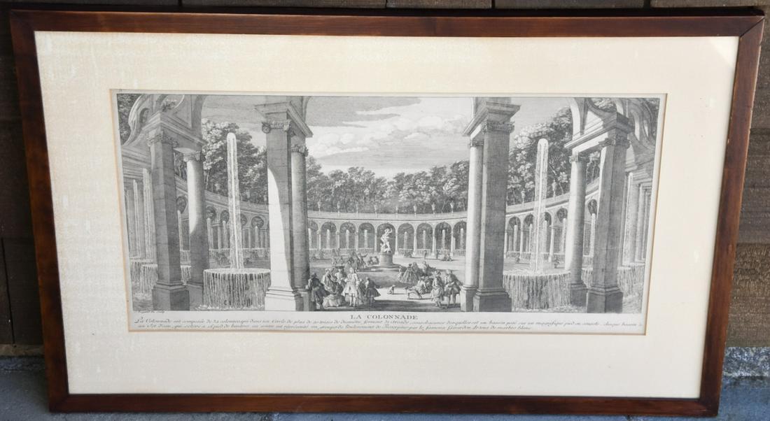 Antique Framed Engraving Titled La Colonnade (1 of 7)