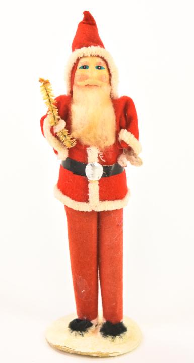 Antique Felt & Spun Cotton Christmas Santa Claus (1 of 5)