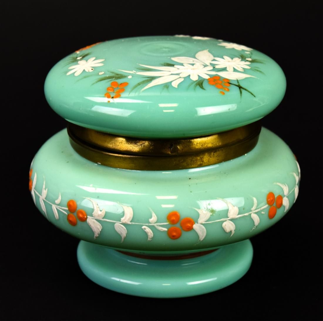 Antique Turquoise Opaline Glass Vanity Jar (1 of 8)