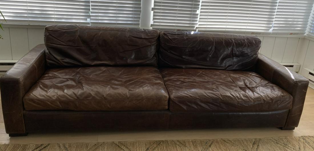Restoration Hardware Contemporary Leather Couch (1 of 8)
