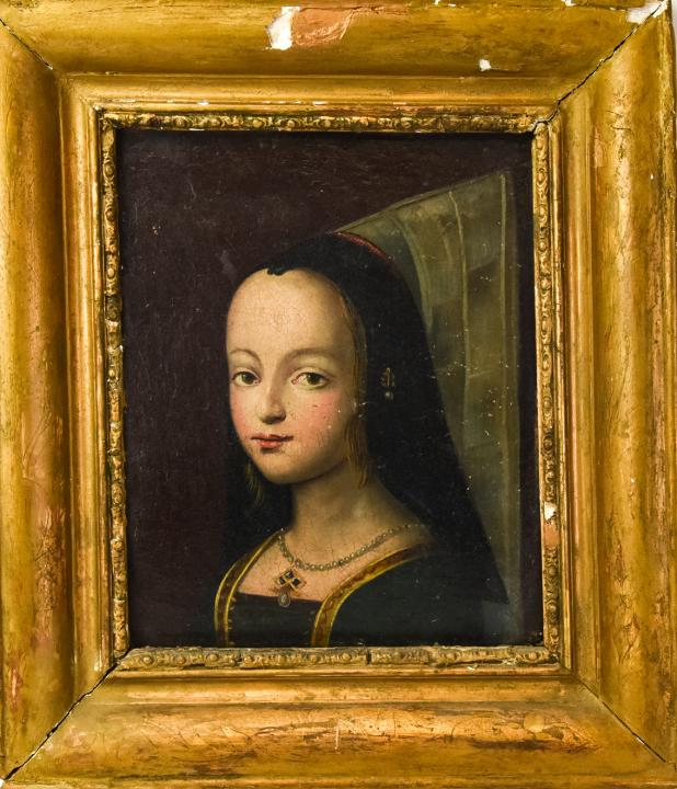 Antique 18th C Italian Portrait Lady Oil / Panel (1 of 10)