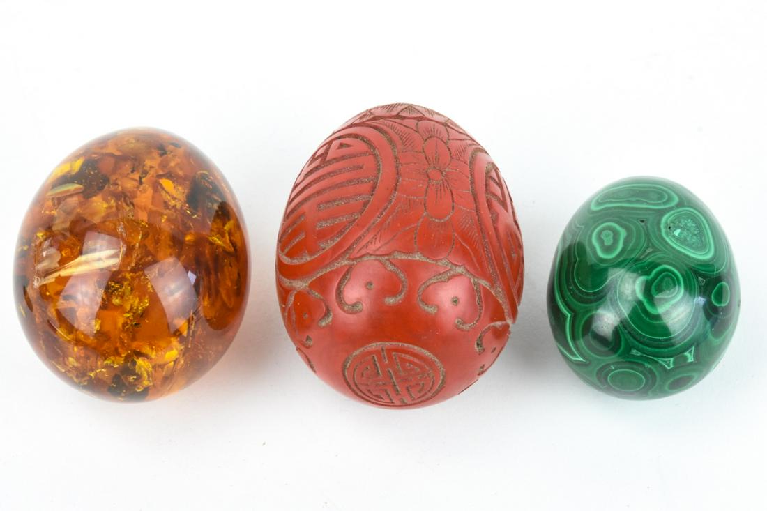 Amber, Malachite, and Carved Wood Egg (1 of 8)