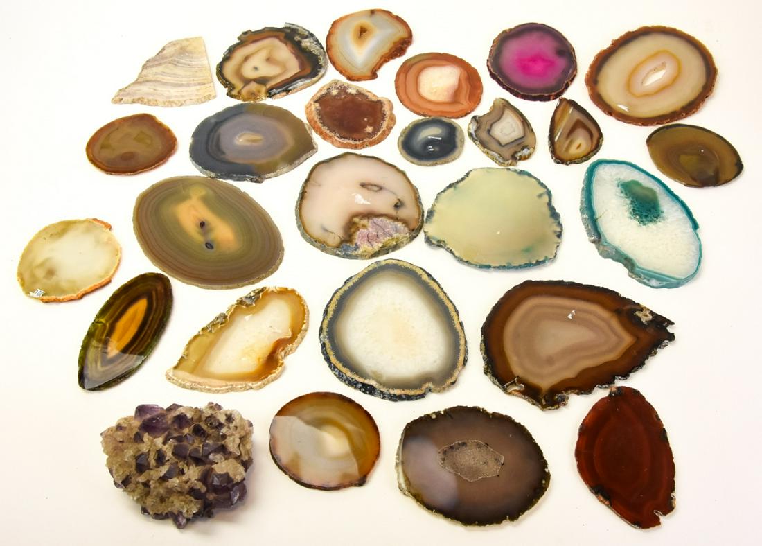 Large Lot Assorted Geode Slices Including Amethyst (1 of 11)