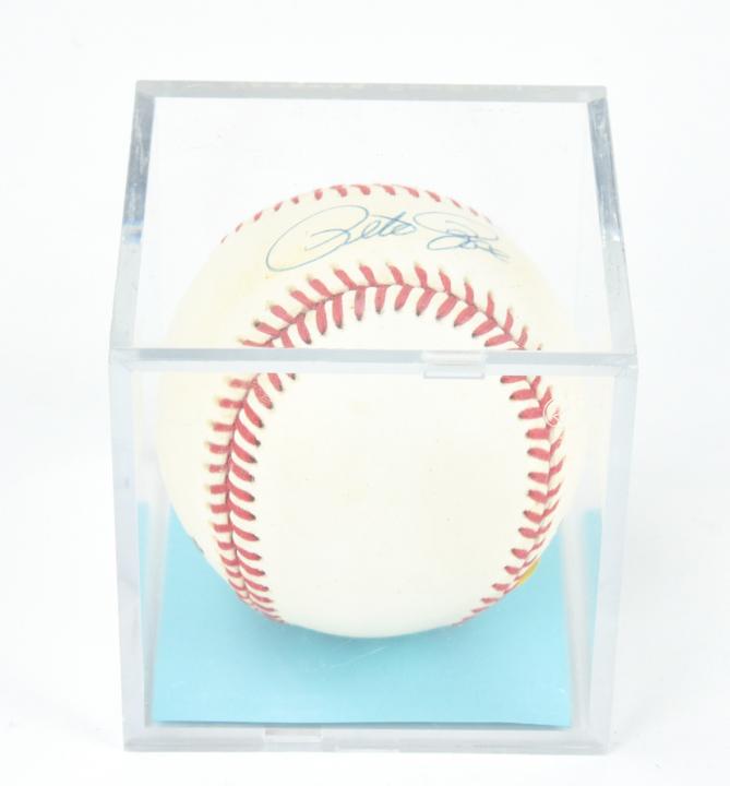 Authenticated Signed Pete Rose Baseball Lucite Box (1 of 8)