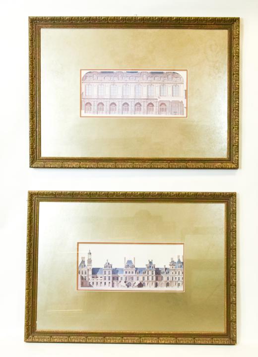 Pair Framed French Architectural Palace Prints (1 of 10)