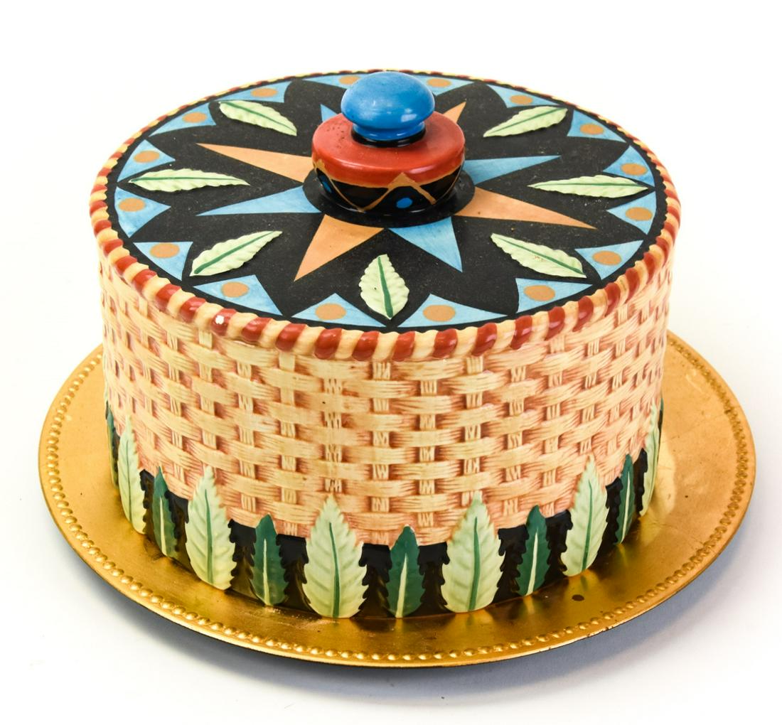 Mackenzie Childs Style Cake Platter & Cover (1 of 7)