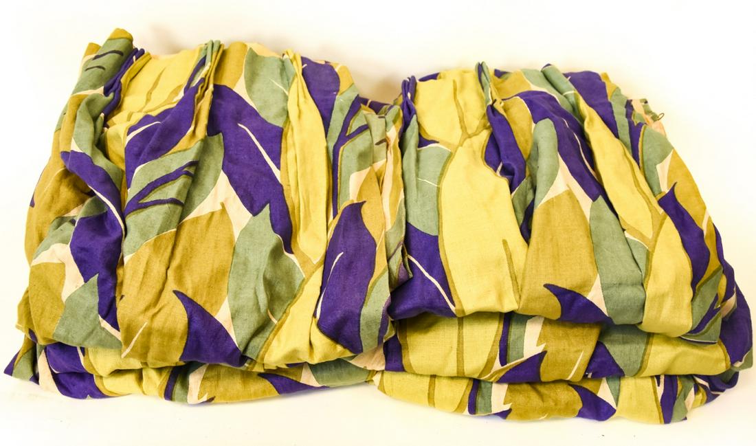 6 Panels Mid Century Modern Drapes: 6 Panels Mid Century Modern Drapes. 6 panels, 3 windows. Panels measure 65 inches long x 43 inches wide.