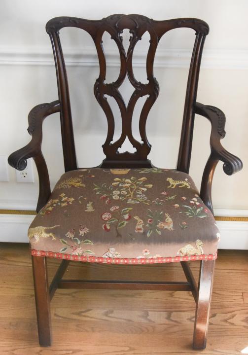 Antique 19th C Queen Anne Carved Armchair (1 of 5)