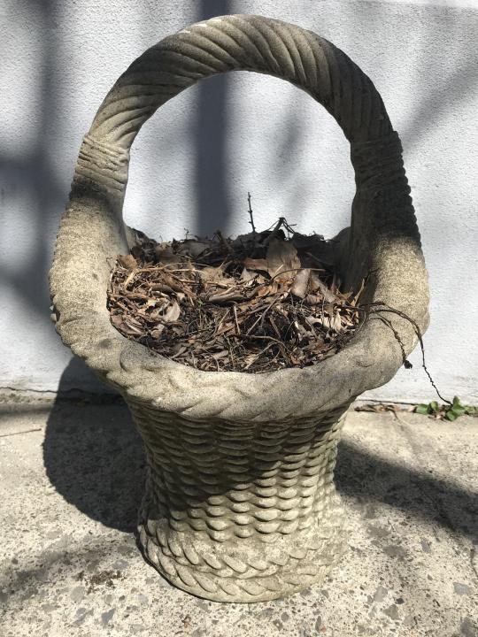 Cast Cement Garden Basket Planter (1 of 3)