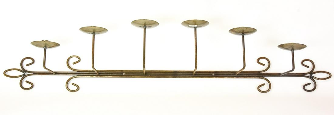 Wrought Iron 6 Arm Wall Sconce with Fleur De Lis (1 of 9)