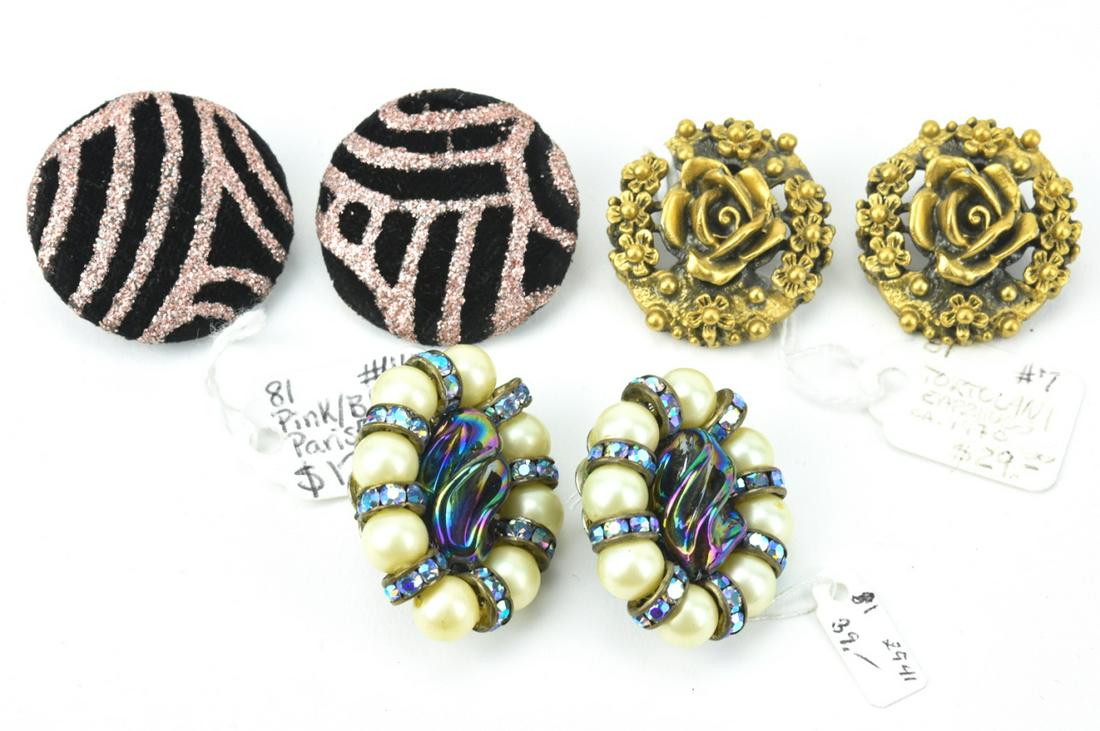 Collection of Vintage Designer Clip on Earrings (1 of 8)
