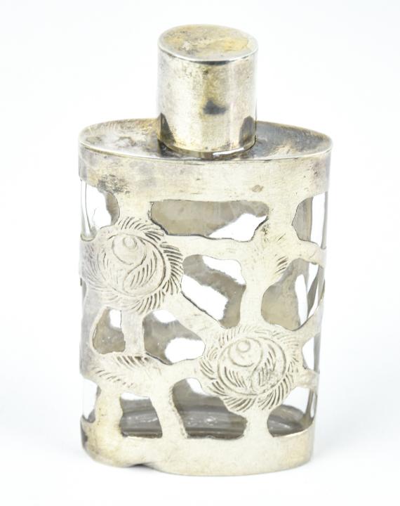 Vintage Sterling Silver Floral Perfume Bottle (1 of 8)