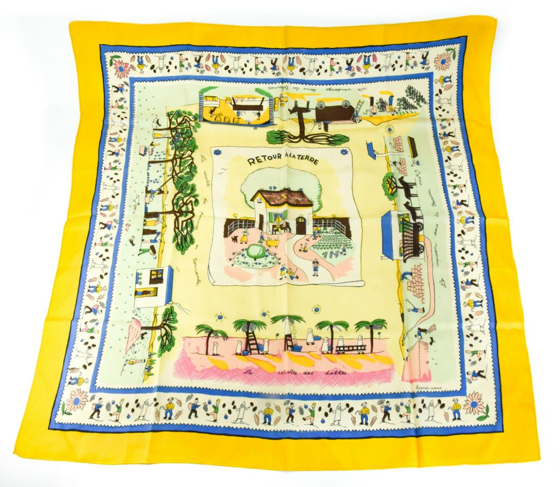 Vintage Hermes Silk Scarf Titled Retour A La Terra (1 of 9)