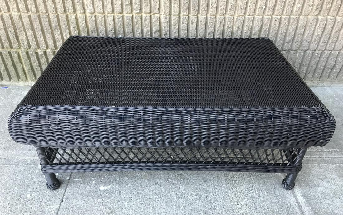 Contemporary Black Wicker Coffee Table (1 of 4)