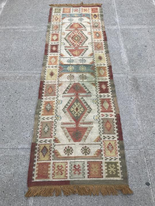 Persian Hand Knotted Geometric Runner Carpet (1 of 6)