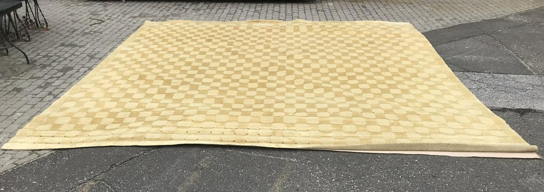 Contemporary Machine Made Velour Checkered Carpet (1 of 7)