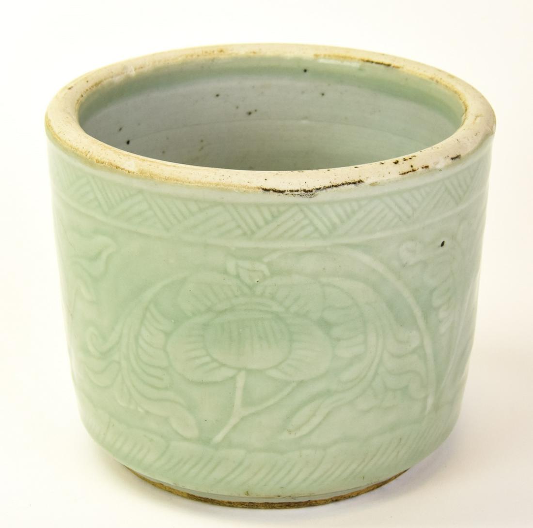 Chinese Celadon Porcelain Brush Pot (1 of 6)