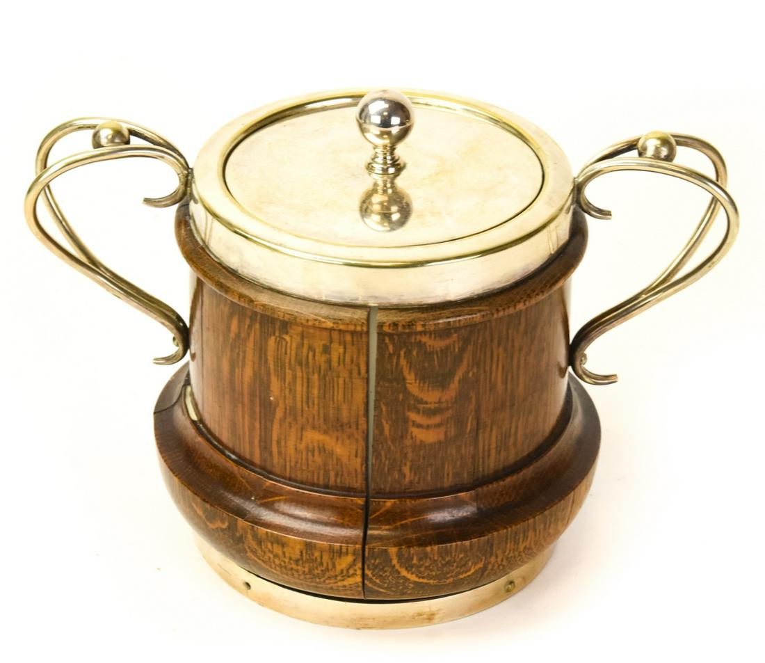 Antique English Wood & Porcelain Tea Caddy (1 of 8)