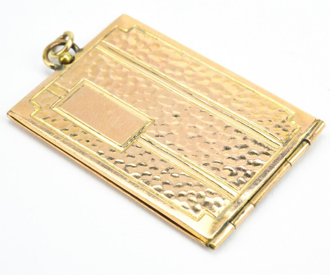 Antique Art Deco Vermeil Silver Locket Pendant: Antique Art Deco Vermeil Silver Locket Necklace Pendant. Measures just over 2 inches in length.