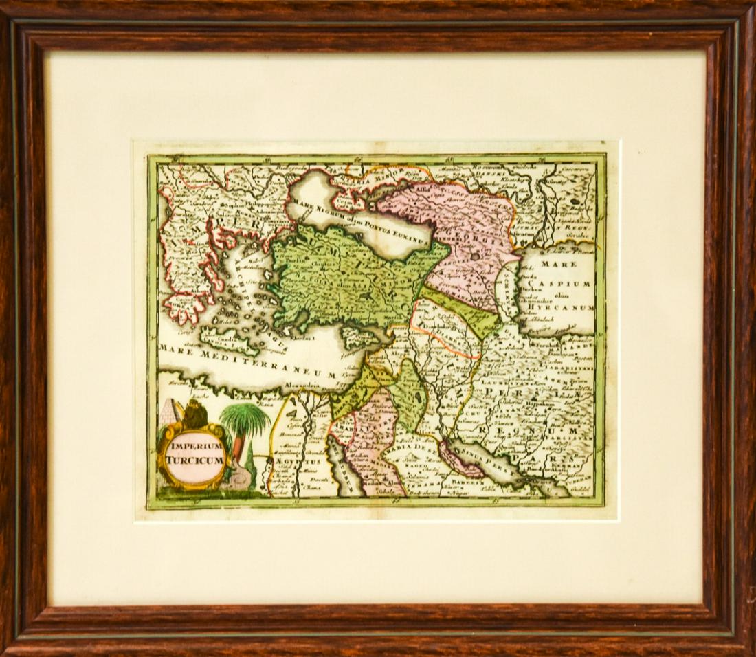 Antique 18th C Imperium Turcicum Hand Colored Map (1 of 6)