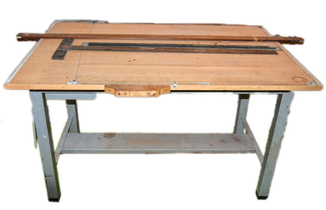 Mid Century Steel & Wood Drafting Table (1 of 5)