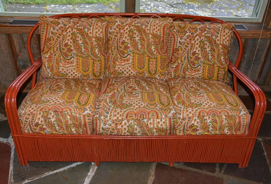 Mid Century Vintage Bentwood Bamboo & Rattan Sofa (1 of 6)