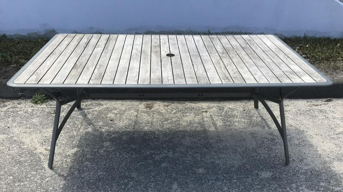 Gloster Outdoor Dining Table Teak Top Metal Frame (1 of 5)