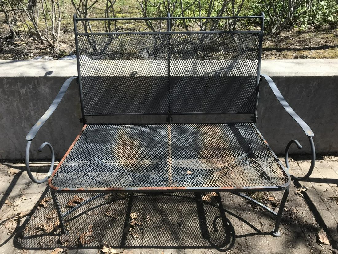 Mid C Wrought Iron Mesh Garden Bench / Settee (1 of 5)