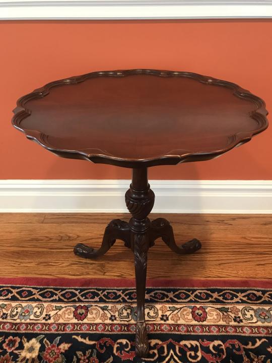 Chippendale Carved Mahogany Tilt Top Table (1 of 4)