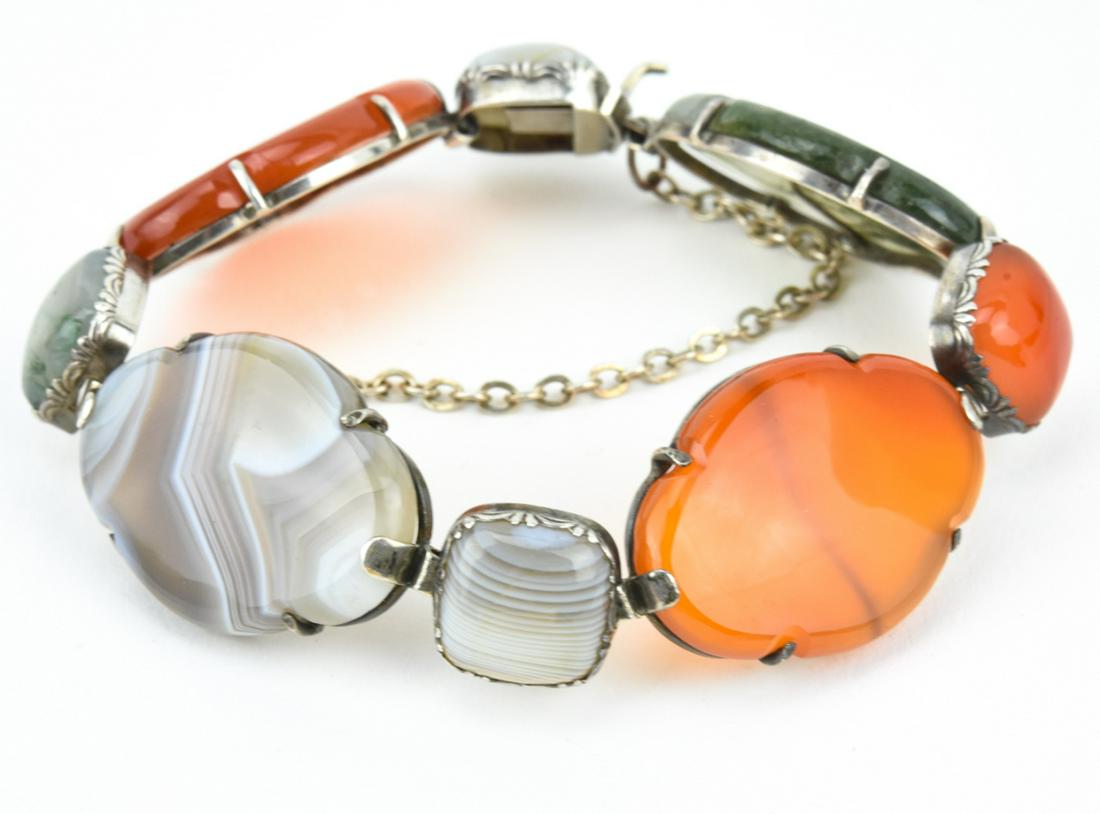 Antique Scottish Silver & Specimen Agate Bracelet (1 of 8)