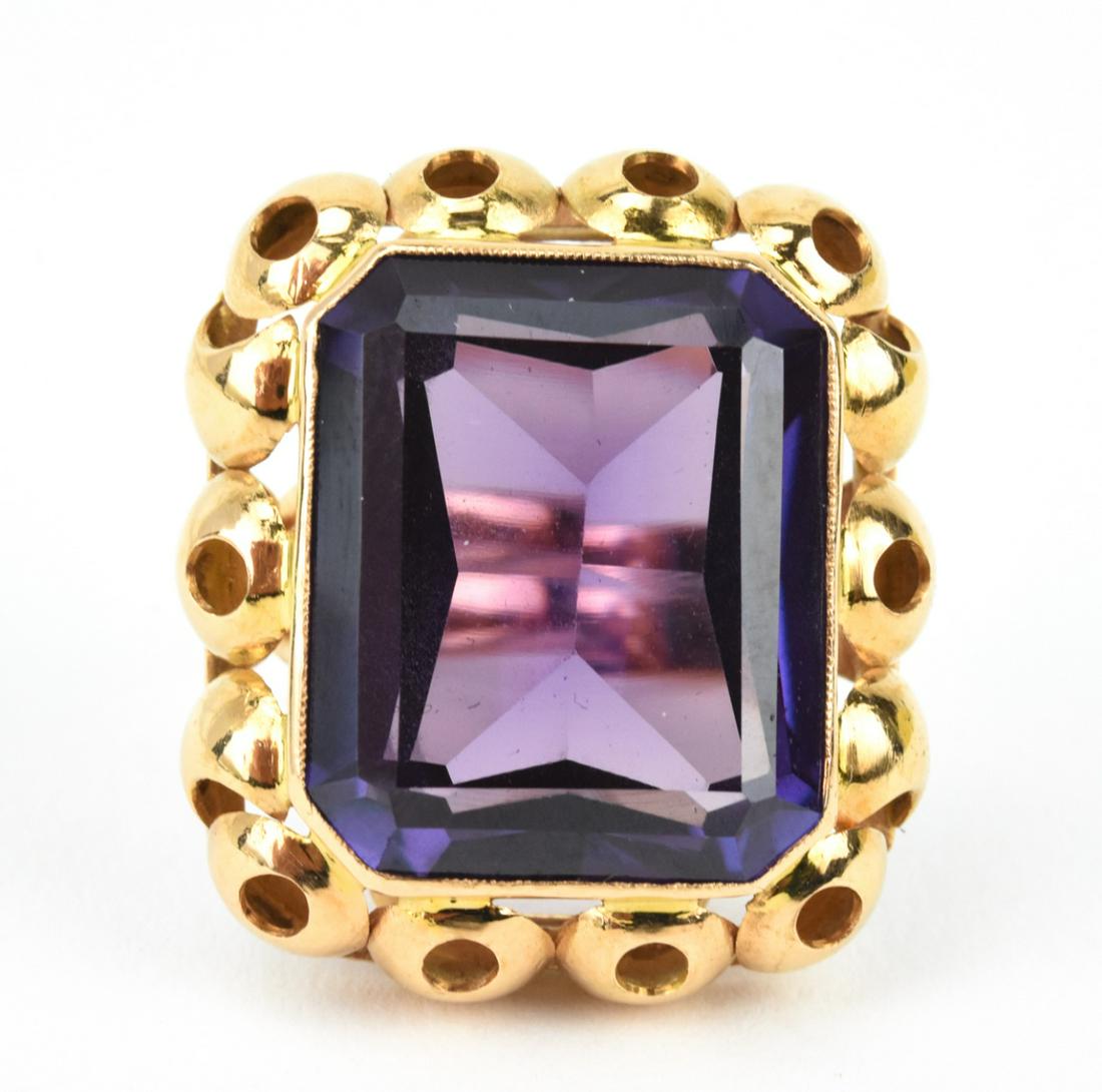 Impressive Estate 14k Yellow Gold Alexandrite Ring (1 of 7)