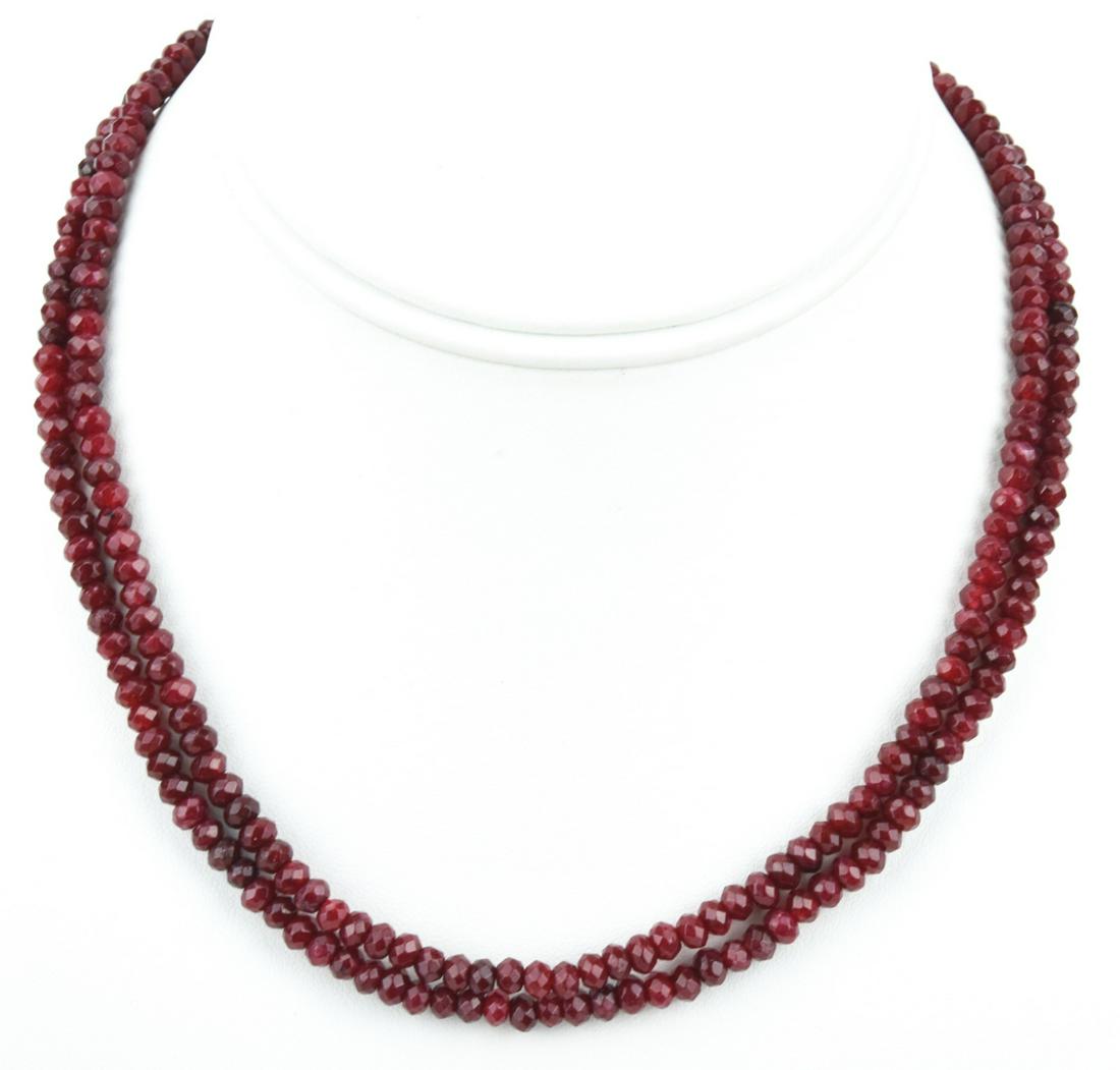 Pair of Sterling Silver & 100 Carat Ruby Necklaces (1 of 7)