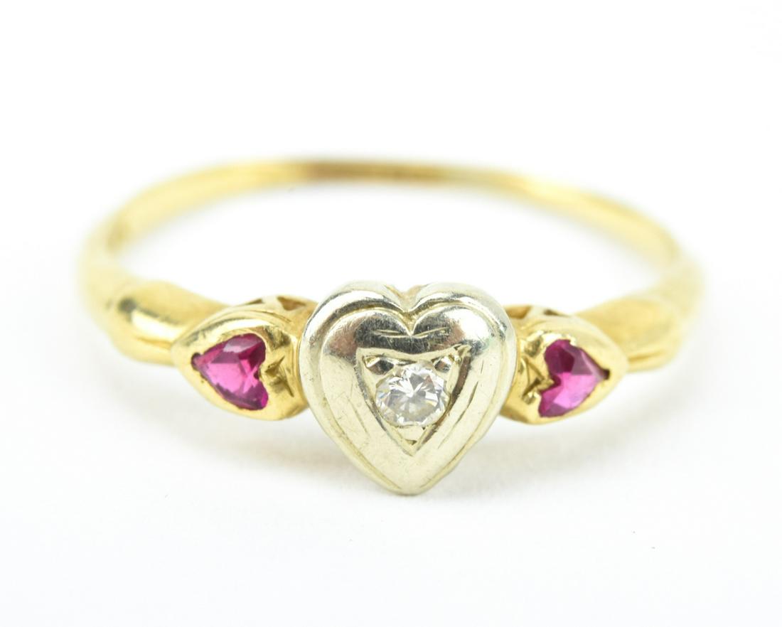 Estate 14kt Gold Diamond & Ruby Ring (1 of 6)