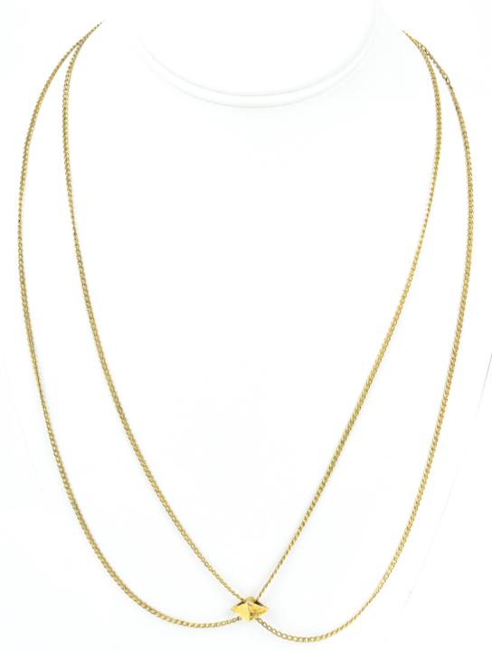 Antique 19th C Chain w Gold Slide & Dog Clip (1 of 7)