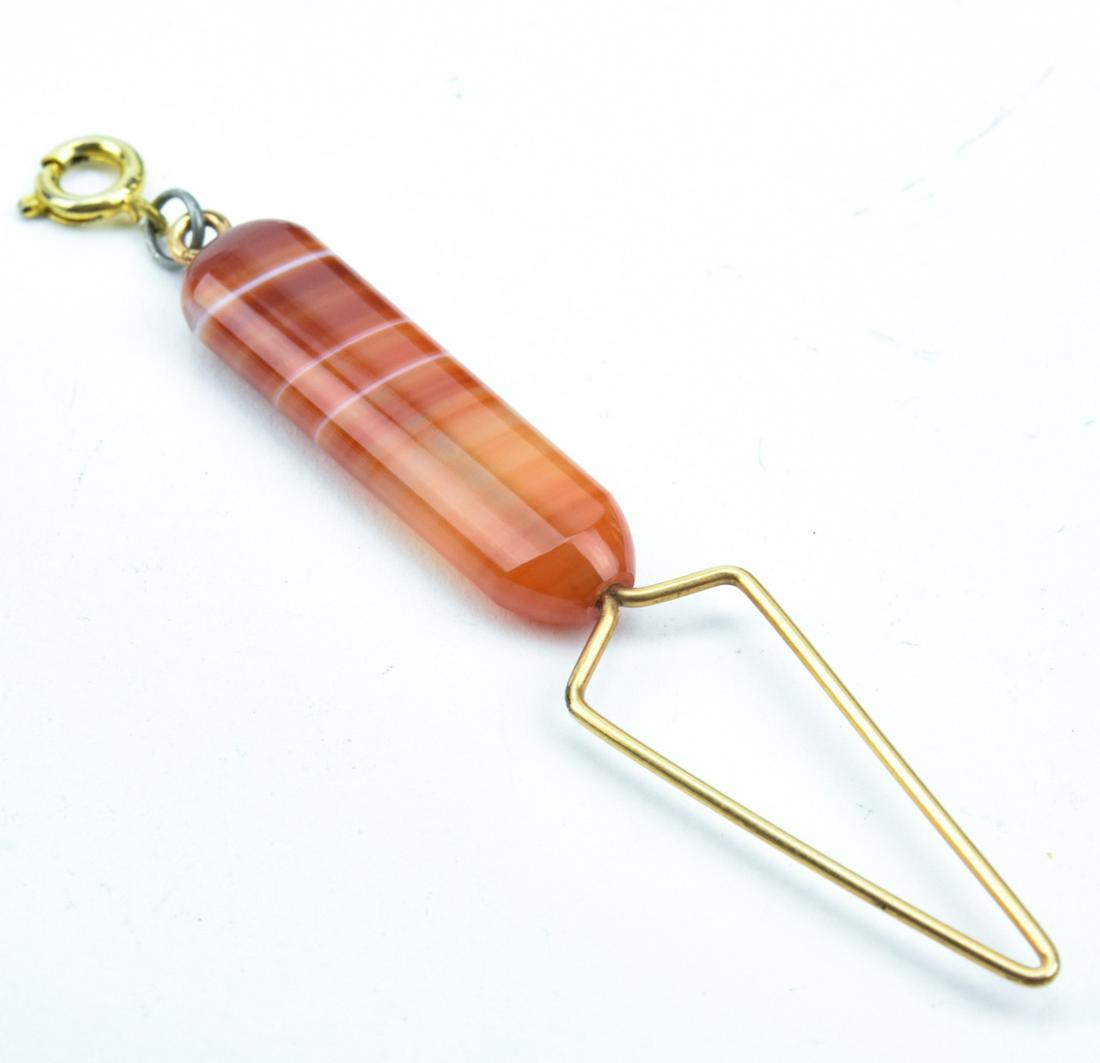 Antique Banded Agate Arrow-Form Necklace Pendant (1 of 4)