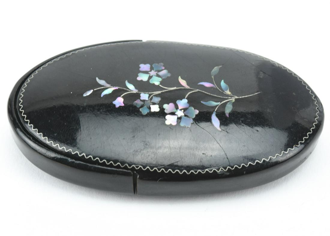 Antique 19th C Paper Mache Sewing Box / Case (1 of 6)