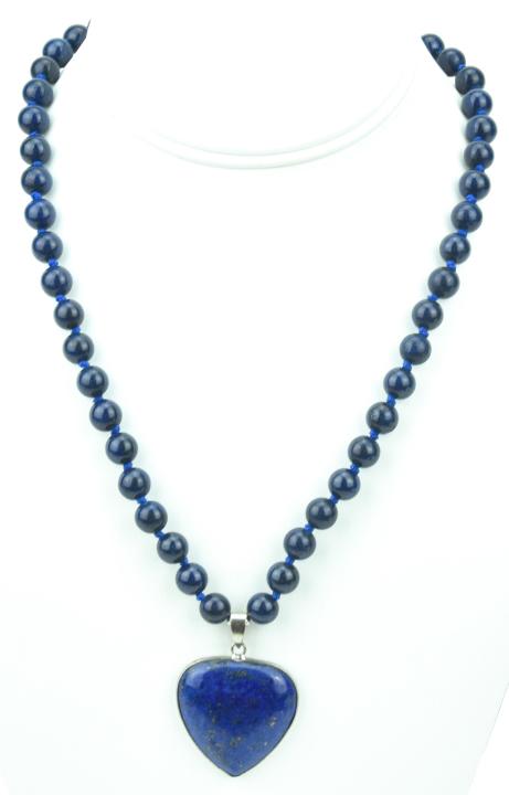 Lapis Lazuli Beaded Necklace W Pendant (1 of 6)