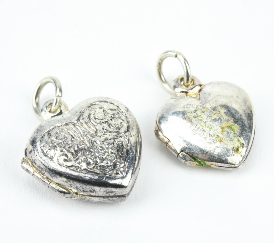 Two Vintage Sterling Silver Heart Form Lockets (1 of 7)