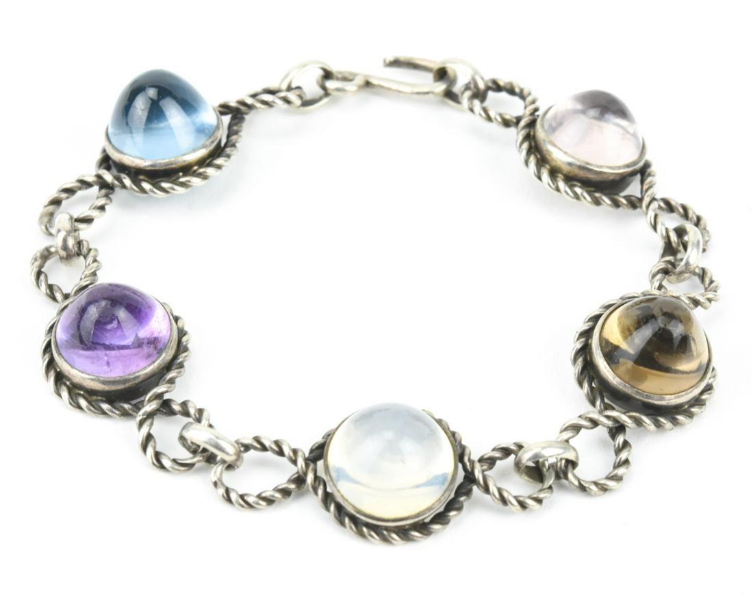 Aquamarine, Amethyst, Moonstone Sterling Bracelet (1 of 7)