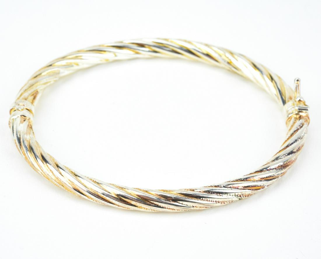 Italian Sterling Silver Hinged Bangle Bracelet (1 of 6)