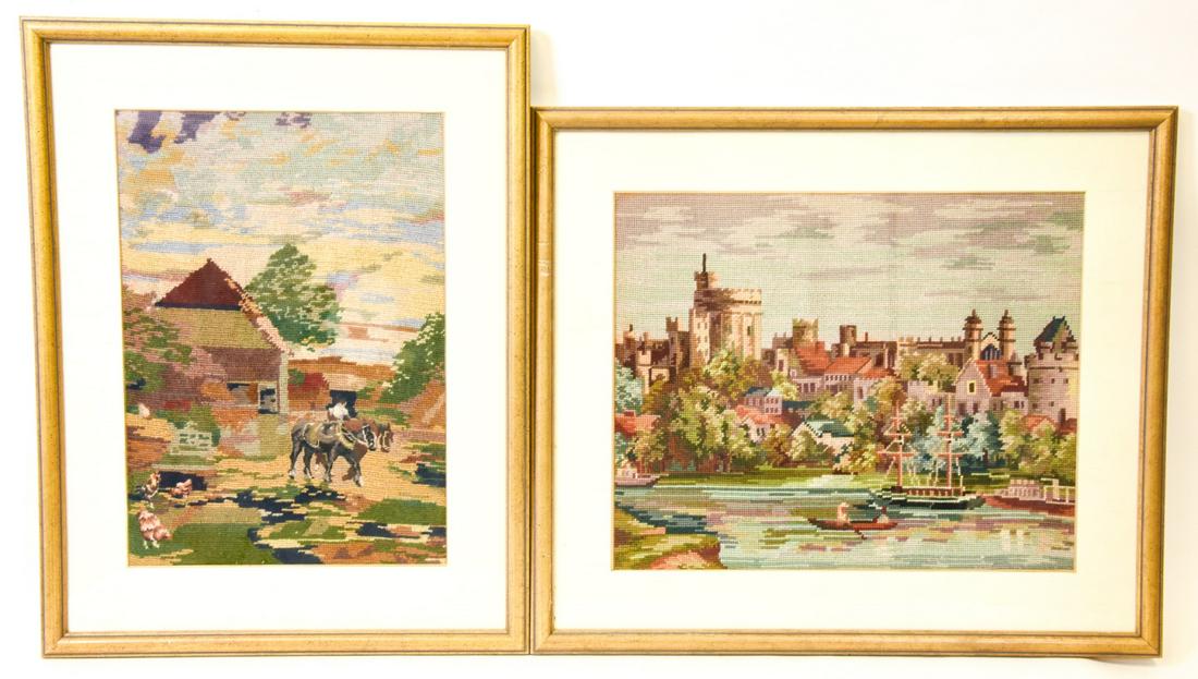 Framed Pair Needlepoint Landscapes (1 of 11)