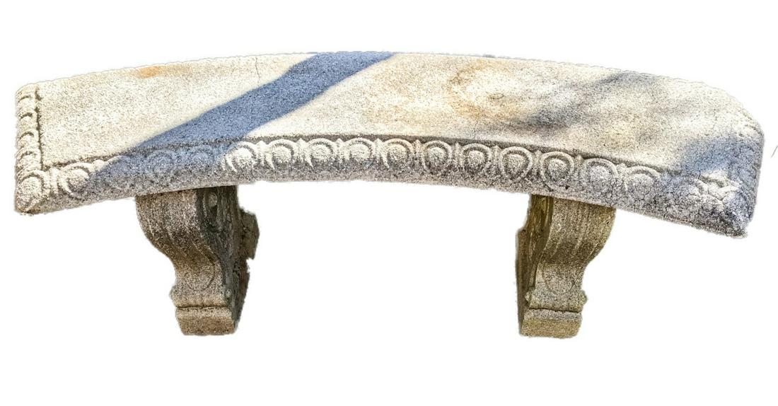 Neoclassical Style Cast Cement Outdoor Bench (1 of 7)