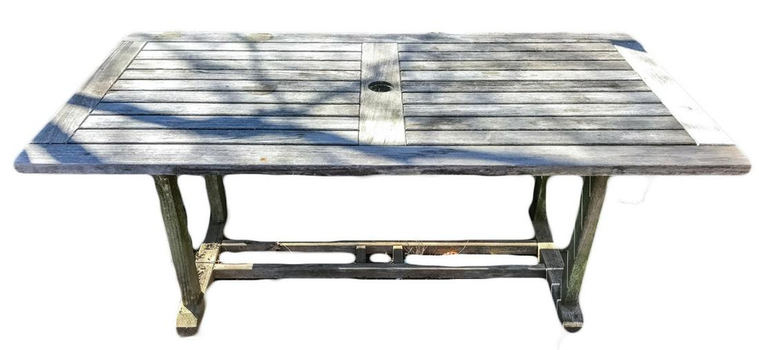 Gloster Teak Outdoor Trestle Base Dining Table (1 of 4)