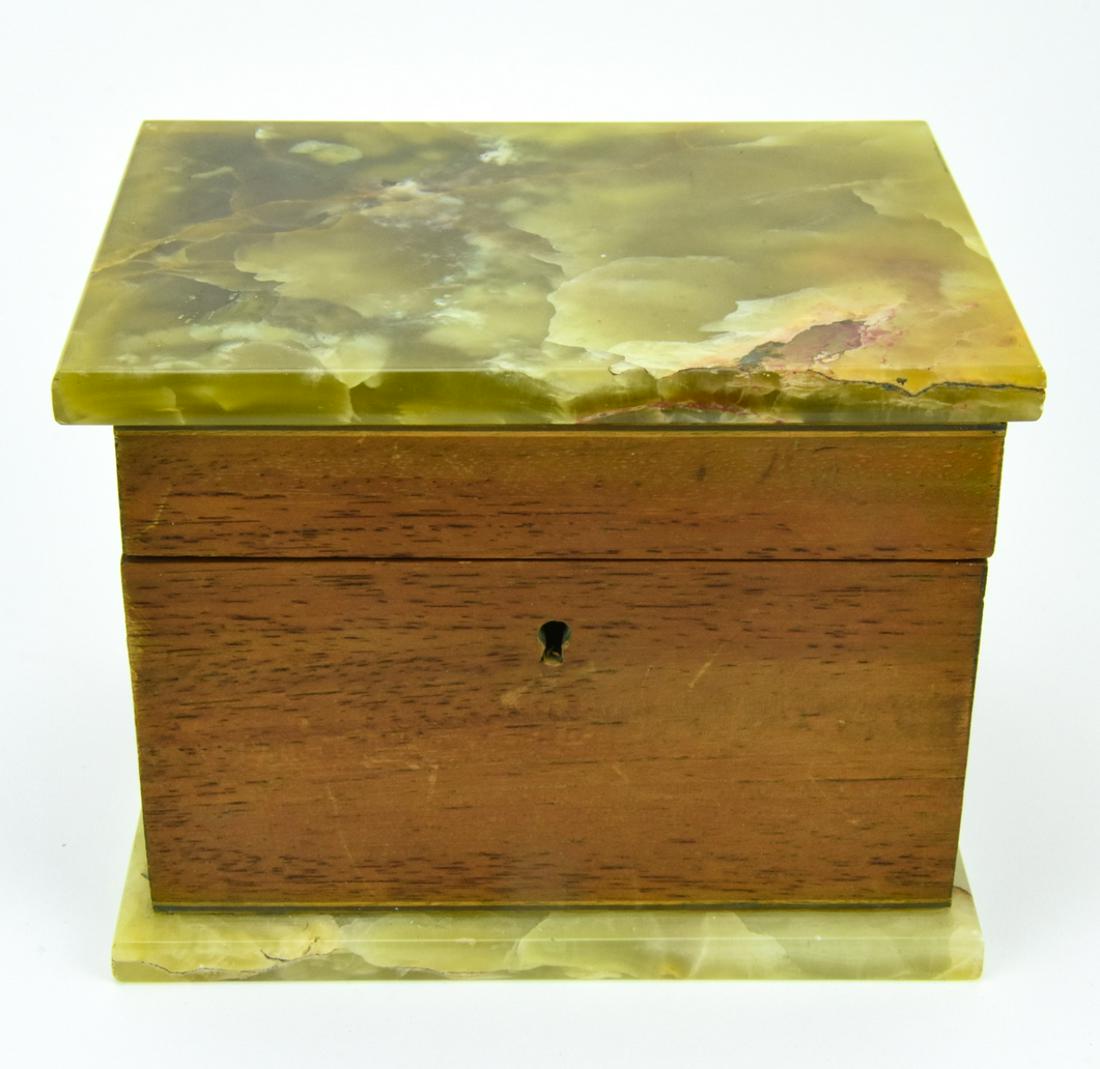 Antique Art Deco Style Green Onyx Jewelry Box (1 of 9)