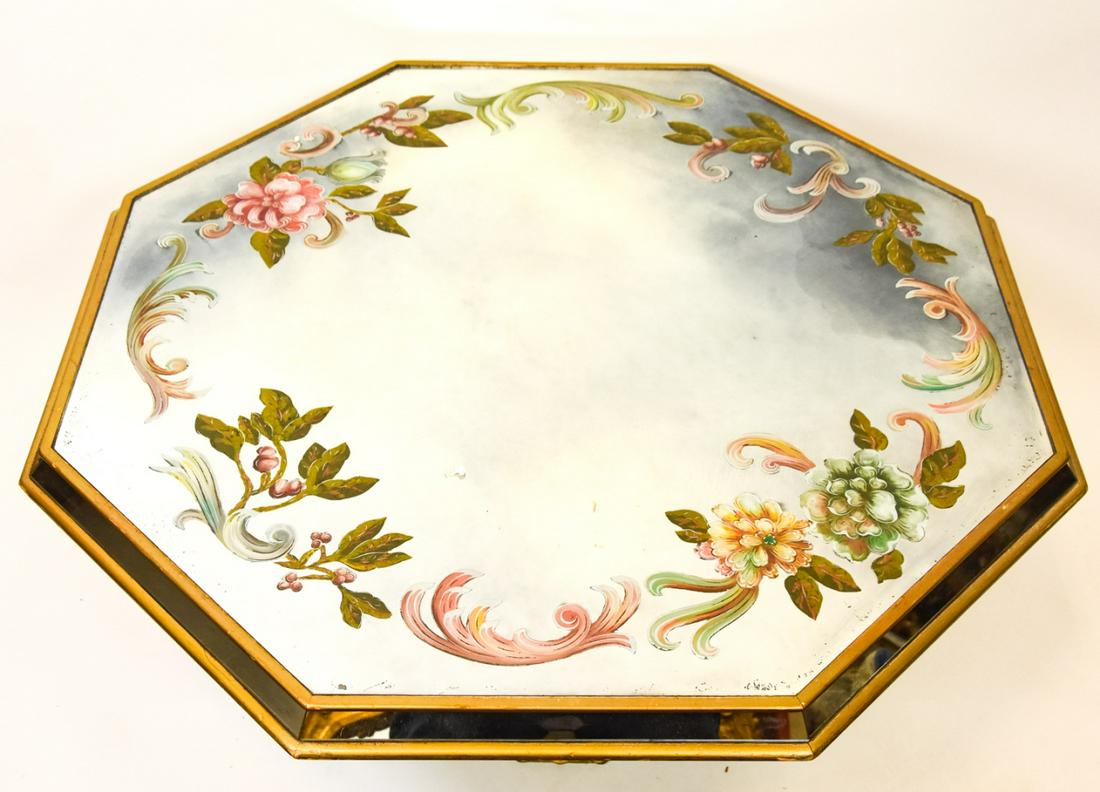 Baroque Reverse Painted Mirrored Glass Table (1 of 11)