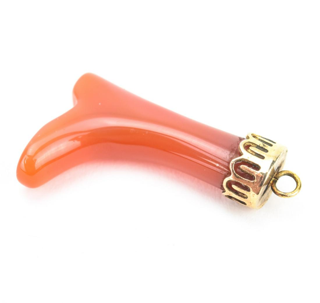 Antique 19th C 10kt Gold & Carnelian Boot Pendant (1 of 5)